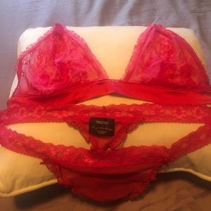 Victoria Secret lace bra and panty set.